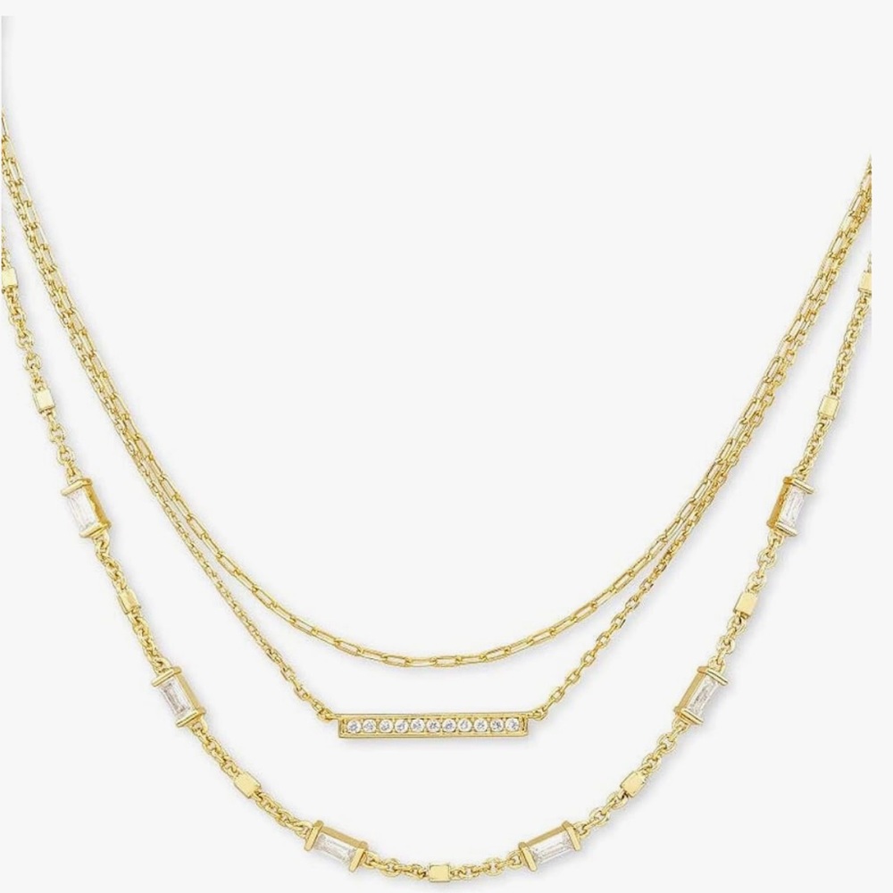 Kendra Scott Gold Necklace with crystal Accents